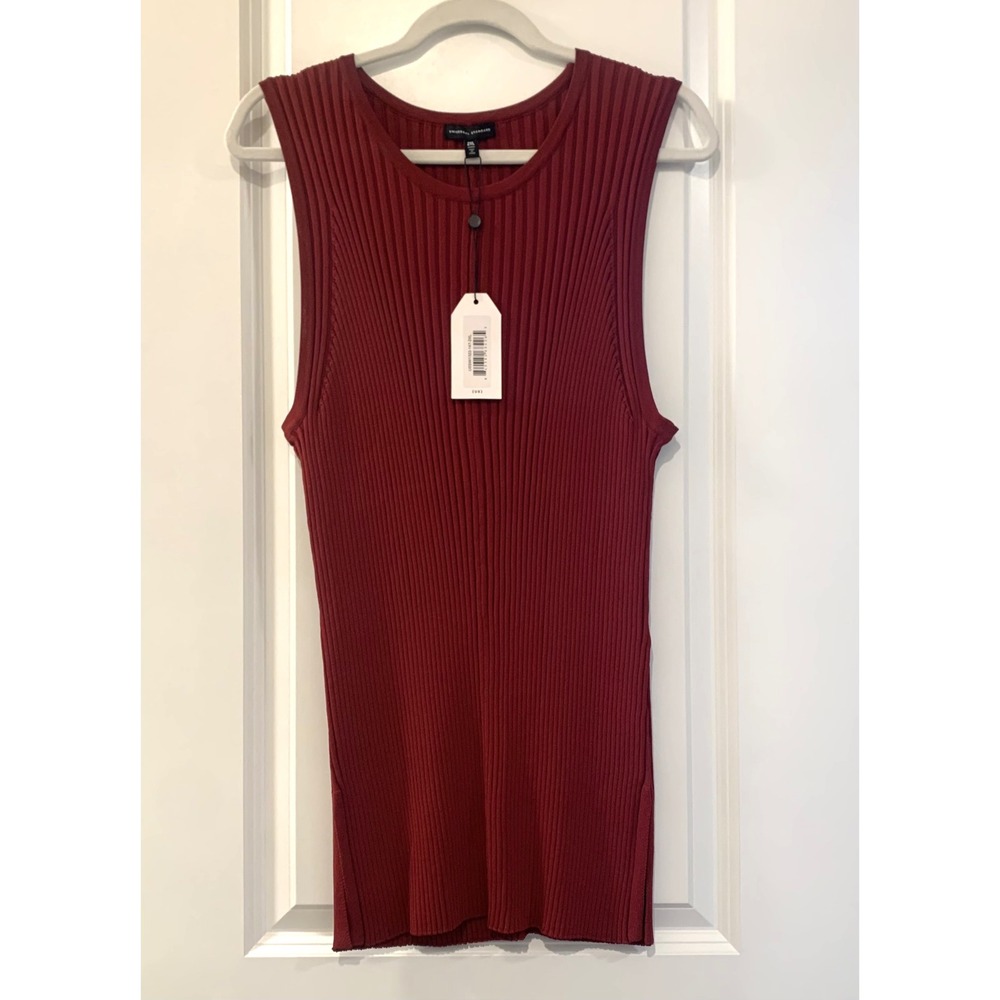 Universal Standard Red Ribbed Sleeveless Tunic Top 2XL New Preppy